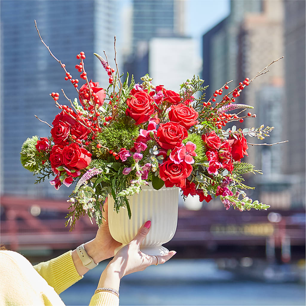 Big Red Bow Bouquet – Precious Flowers And Gifts, Ceres CA