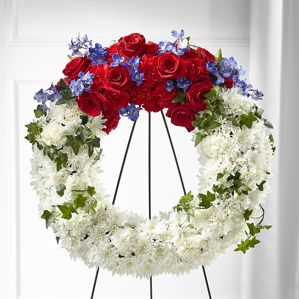 Patriotic Passion Wreath – Precious Flowers And Gifts, Ceres CA