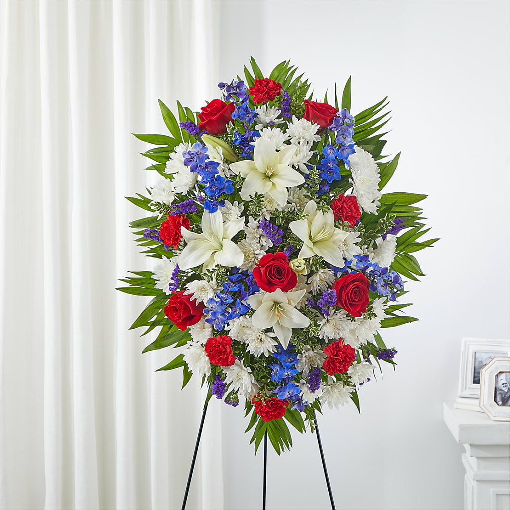 Cherished Service Standing Spray – Precious Flowers And Gifts, Ceres CA