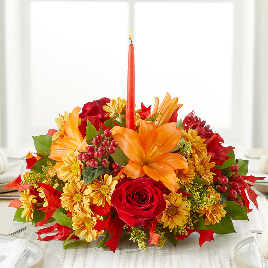 Autumn's Embrace Centerpiece – Precious Flowers And Gifts, Ceres CA
