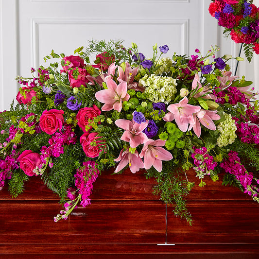 Radiant Tribute Casket Spray –  Precious Flowers And Gifts, Ceres CA