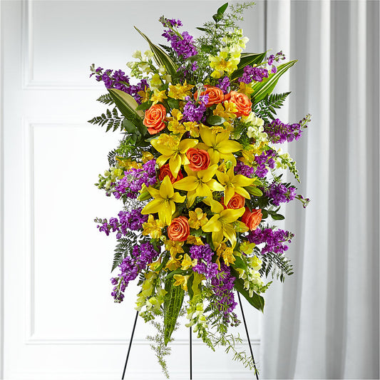 Thoughtful Prayers Standing Spray –  Precious Flowers And Gifts, Ceres CA