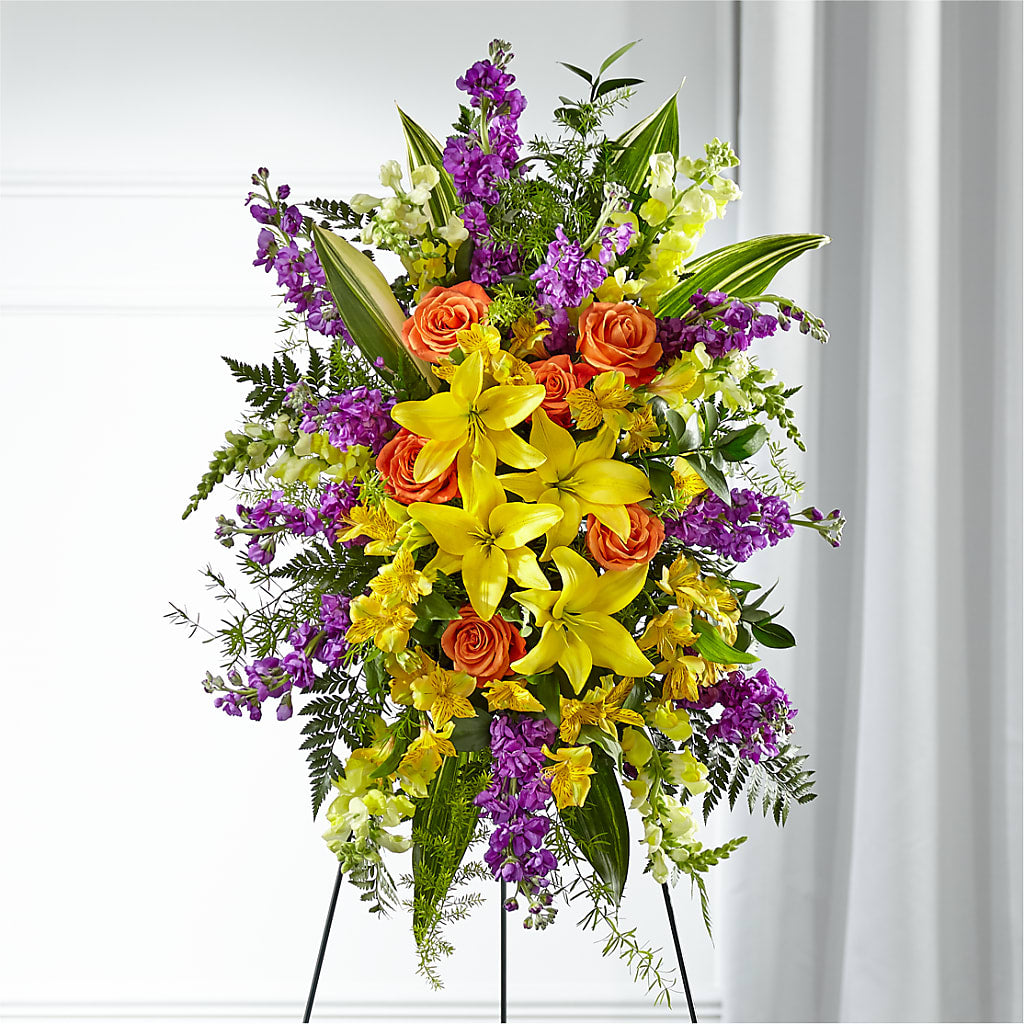 Thoughtful Prayers Standing Spray –  Precious Flowers And Gifts, Ceres CA