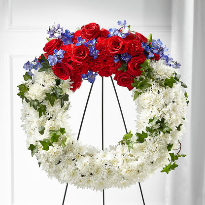 Patriotic Passion Wreath –  Precious Flowers And Gifts, Ceres CA