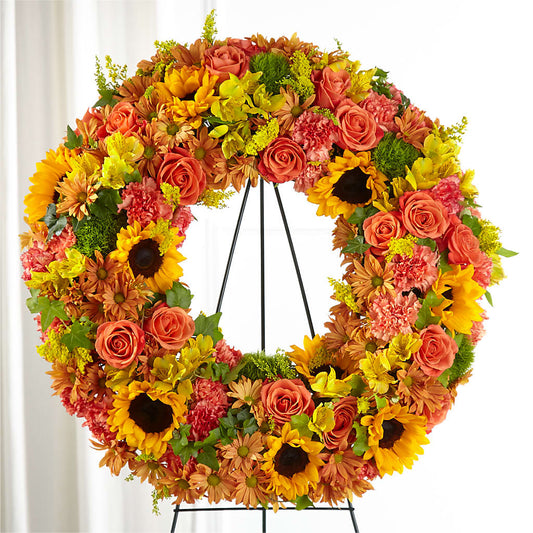 Autumnal Memories Wreath (Standard) –  Precious Flowers And Gifts, Ceres CA