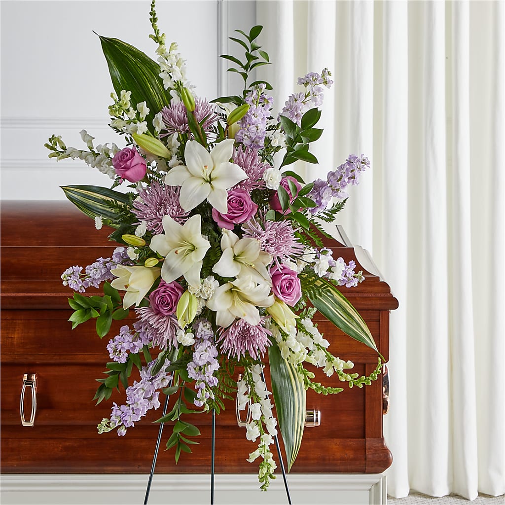 Grateful Hearts Standing Spray –  Precious Flowers And Gifts, Ceres CA