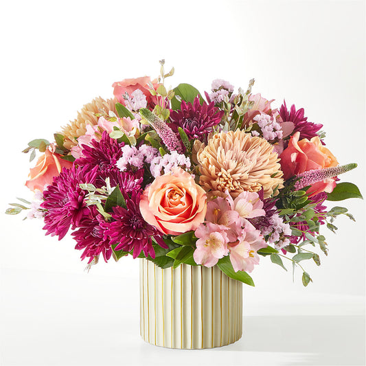 Berry Cobbler Bouquet with Ivory Vase –  Precious Flowers And Gifts, Ceres CA